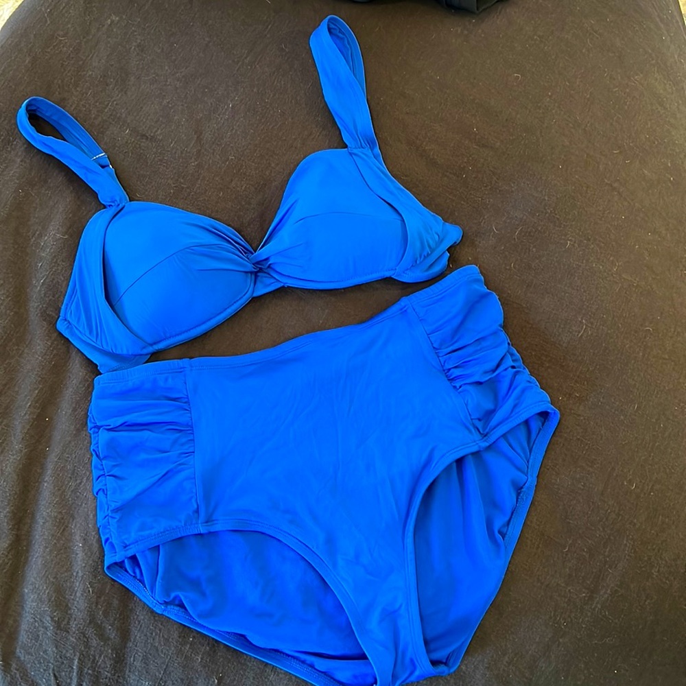 NWOT Blue Jantzen Vintage Style Bikini 38D/14